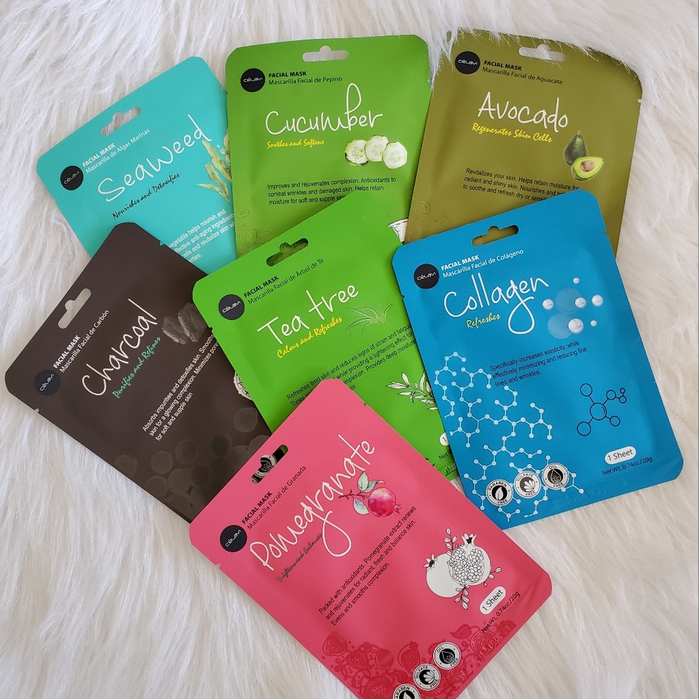 7pcs - Celavi - Assorted Facial Sheet Masks Set
